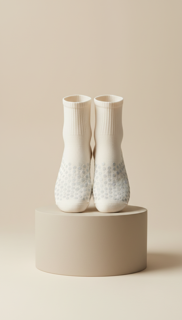 Ivory mist ankle grip socks